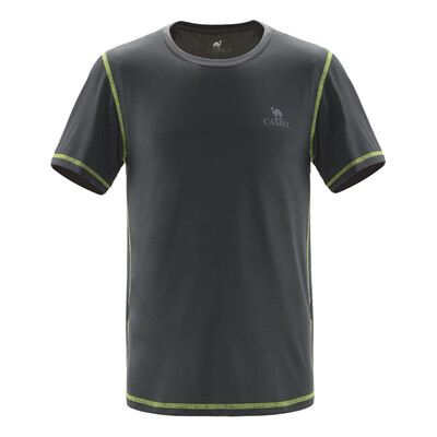 

Camel (CAMEL) спортивная спортивная мужская пара с дышащей круглой шеей спортивная мода с короткими рукавами футболка мужская A7S2U7118 темно-серый L