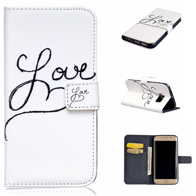 

Love Design PU Leather Flip Cover Wallet Card Holder Case for SAMSUNG GALAXY S6 EDGE