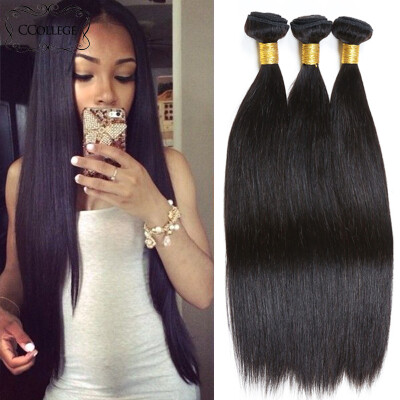 

CCollege Hair Products Brazilian Virgin Hair Straight 3pcs 8A Unprocessed Virgin Brazilian Straight Hair Human Hair Weave Bundles