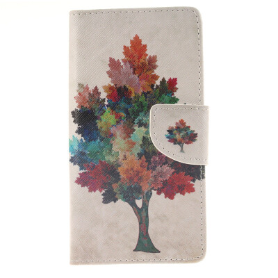 

Colorful tree Design PU Leather Flip Cover Wallet Card Holder Case for Sony Xperia Z3