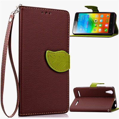 

Brown Design PU Leather Flip Cover Wallet Card Holder Case for Lenovo K3 Note
