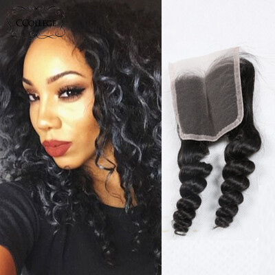 

8A Loose Wave 4X4 Lace Closure Brazilian Virgin Human Hair Full Lace Closure Natural Color Free/Middle/3 Part free Shipping