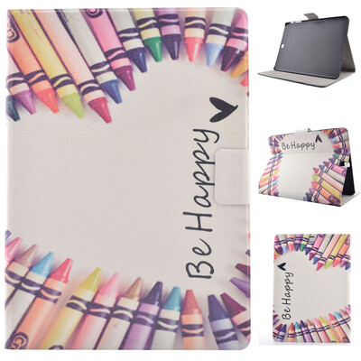 

Colorful Crayon Style Classic Flip Cover with Stand Function and Credit Card Slot for Samsung Galaxy Tab S2 T815C
