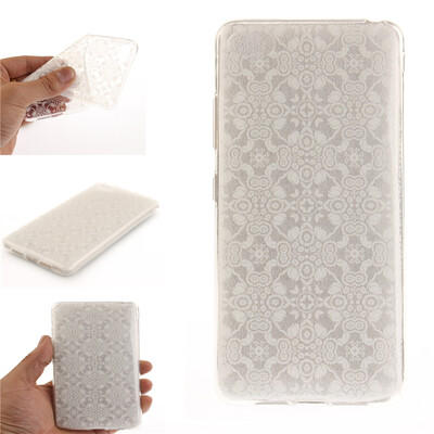 

White lace Pattern Soft Thin TPU Rubber Silicone Gel Case Cover for Lenovo S90