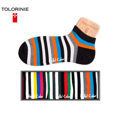 

TOLORINIE casual men socks combed cotton soft feeling bar men&socks spring&summer thin section of short socks 3 double K7125M0011
