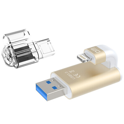 

Дважды линия короткохвостая диск DM Aiplay Pro 128G Apple, телефон U диск USB3.0 компании Apple MFi сертификации официальный iPhone и IPad ИМАК U (Тиран золото)