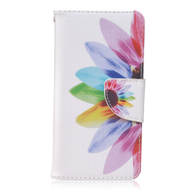 

Seven color flowers Design PU Leather Flip Cover Wallet Card Holder Case for BQ Aquaris M4.5