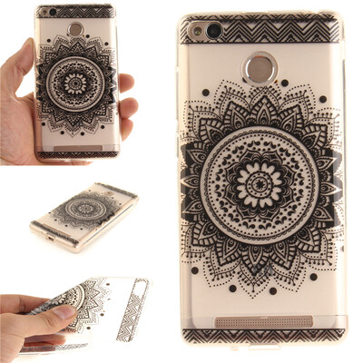 

Black mandala Pattern Soft Thin TPU Rubber Silicone Gel Case Cover for XiaoMi Redmi 3s/Redmi 3X/Redmi 3S Prime