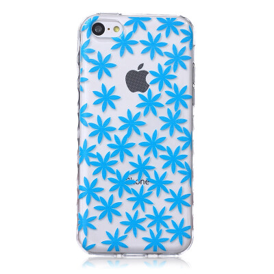 

Blue chrysanthemum Pattern Soft Thin TPU Rubber Silicone Gel Case Cover for IPHONE 5C