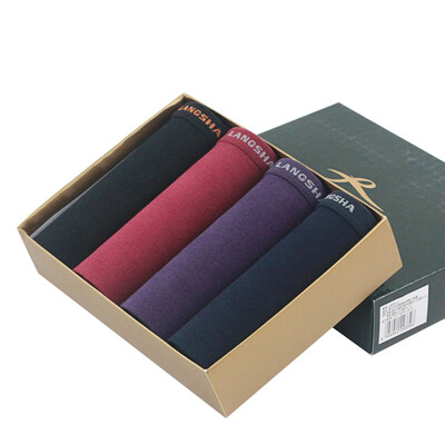 

Jingdong supermarket] Langsha underwear male comfortable men's underwear sexy sexy cotton male underwear 4 gift box color mixing 175