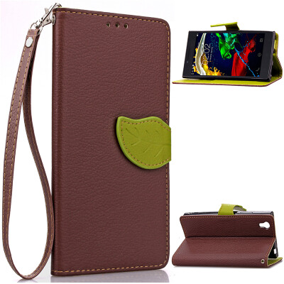 

Brown Design PU Leather Flip Cover Wallet Card Holder Case for Lenovo P70