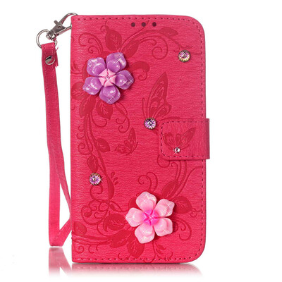 

Rose Butterfly Style PU Leather Flip Cover Wallet Card Holder Case for SAMSUNG A310