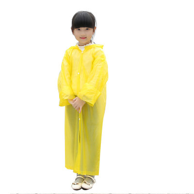 

Pioneer with translucent thicker non-one-time raincoat male&female long with hat windbreaker before the open button outdoor camping mountaineering travel rafting travel Siamese children poncho children yellow