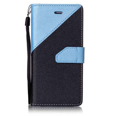 

Black + blue Design PU Leather Wallet Case Classic Flip Cover with Stand Function and Credit Card Slot for IPHONE 6/6S