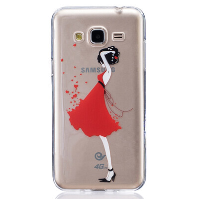 

Red Dress girl Pattern Soft Thin TPU Rubber Silicone Gel Case Cover for SAMSUNG GALAXY J3 J310