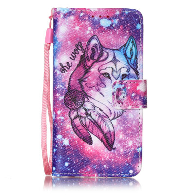 

Wolf Design PU Leather Flip Cover Wallet Card Holder Case for SAMSUNG A310