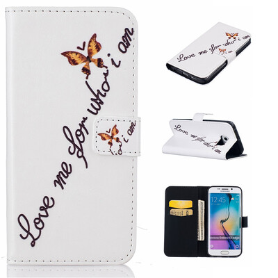 

Butterfly Design PU Leather Flip Cover Wallet Card Holder Case for SAMSUNG Galaxy S6 Edge