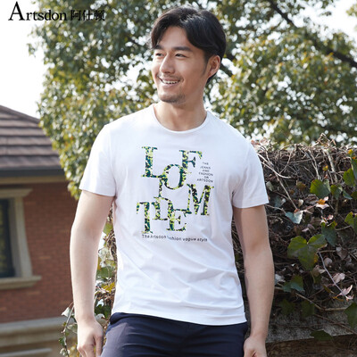 

Футболка с длинным рукавом Aston Summer с коротким рукавом Мужская круглая мода Casual Print T-Shirt White 185 / XXL A15211463