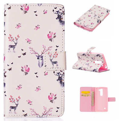 

Deer Design PU Leather Flip Cover Wallet Card Holder Case for LG Magna H502