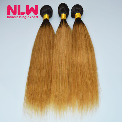 

Nice Full 8A Ombre Brazilian Straight Virgin Hair 4 Bundles Extension DIY Sew In Sweet Lovely Hairstyle Frizz-free Black Girls