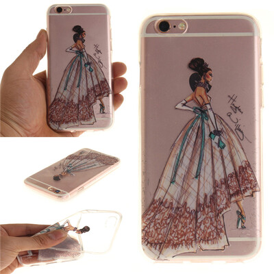 

Ручная роспись одежды Pattern Мягкий тонкий ТПУ Резиновая крышка случая силикона геля для IPHONE 6/6S