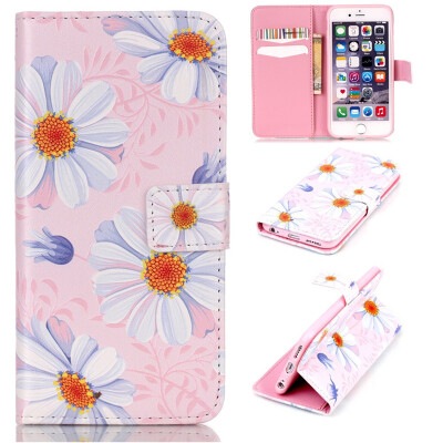 

Pink Flower Design PU Leather Flip Cover Wallet Card Holder Case for IPHONE 6/6S