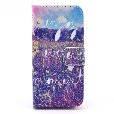 

Flowers Design PU Leather Flip Cover Wallet Card Holder Case for IPHONE 5