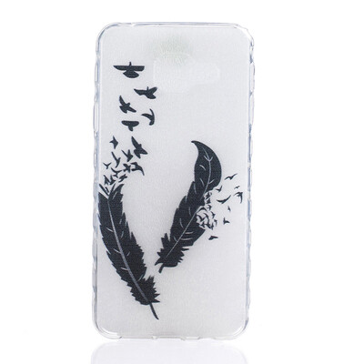 

Two feathers Pattern Soft Thin TPU Rubber Silicone Gel Case Cover for SAMSUNG GALAXY A3 2016A310