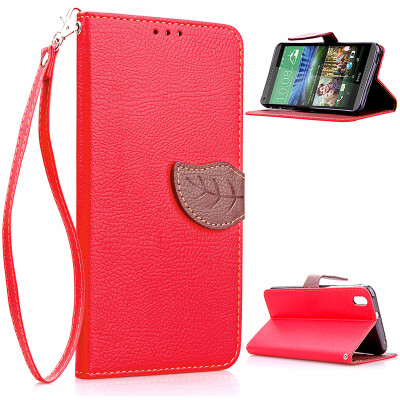 

Red Design PU Leather Flip Cover Wallet Card Holder Case for HTC Desire 816