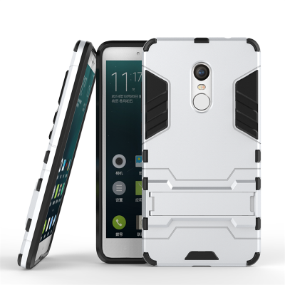 

Silver Slim Robot Armor Kickstand Shockproof Hard Rugged Rubber Back Case For XIAOMI RedMi Note4