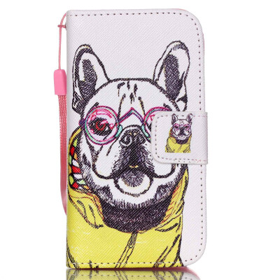 

Cute Dog Design PU Leather Flip Cover Wallet Card Holder Case for IPHONE 4S