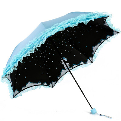 

Jingdong Supermarket] Paradise umbrella (sunscreen value UPF50 +) mercerized velvet black rubber twisted sun umbrella sunny umbrella 31804E tender green