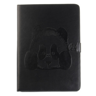 

Black Panda Style Embossing Classic Flip Cover with Stand Function and Credit Card Slot for iPad Pro 9.7