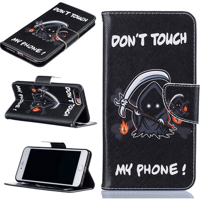 

Grim Reaper Design PU кожа флип Обложка Кошелек Карты Держатель чехол для IPhone 7 Plus
