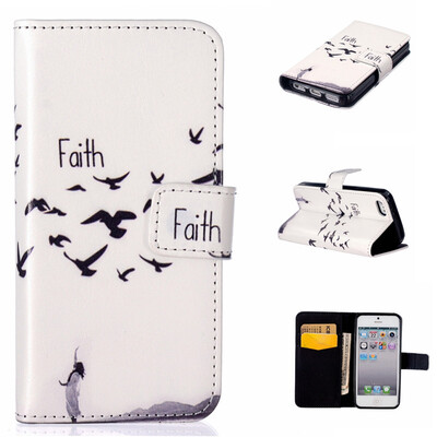 

Faith Design PU Leather Flip Cover Wallet Card Holder Case for IPHONE 5S5SE