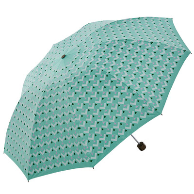 

Heaven umbrella three fold folding sun umbrella double reinforced steel bar steel black rubber sun umbrella 61cm × 9K 30196EJC dotted 1 green