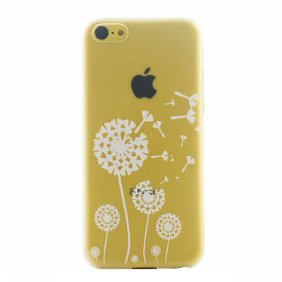 

White Dandelion Pattern Soft Thin TPU Rubber Silicone Gel Case Cover for IPHONE 5C