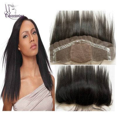 

silk base lace frontal Malaysian virgin hair light yaki lace frontal closure bleached knots 13x4 silk top frontal with PU strip