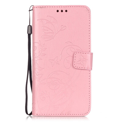 

Pink Flower Design PU Leather Flip Cover Wallet Card Holder Case for HUAWEI HONOR 5C