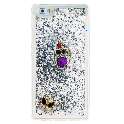 

Dynamic Quicksand Glitter Liquid Soft TPU Case Cover For HUAWEI P8LITE