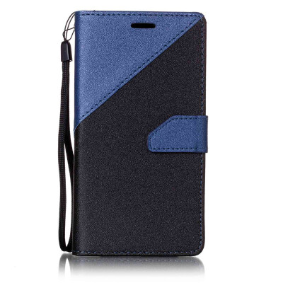 

Black + sapphire blue Design PU Leather Wallet Case Classic Flip Cover with Stand Function and Credit Card Slot for HUAWEI Y5 II