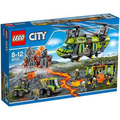 

Lego City Series 7 -12-Year-old Volcano Adventure Transport Helicopter 60123 Children's Building Blocks Lego