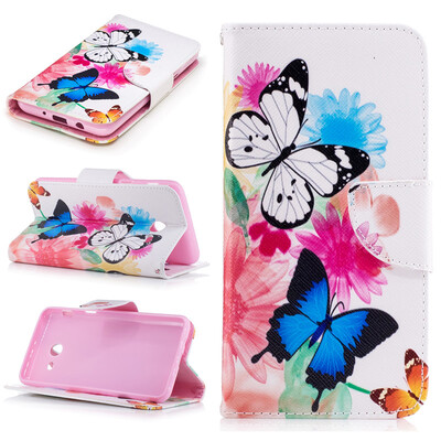 

Two Butterflies Design PU Leather Flip Cover Wallet Card Holder Case for SAMSUNG Galaxy J5 2017J530