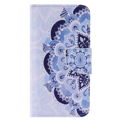 

Blue Flower Design Кожа PU откидной крышки Кошелек Карты Держатель чехол для LG K7