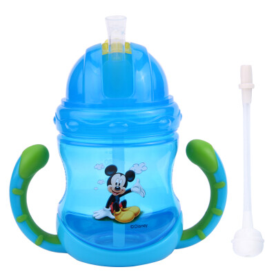 

Disney baby cup cup suction cup baby learn drink cup leak-proof handle with handle cup blue Mickey