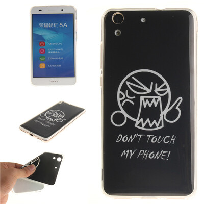 

Do not touch me Pattern Soft Thin TPU Rubber Silicone Gel Case Cover for HUAWEI Honor 5A/Y6 II