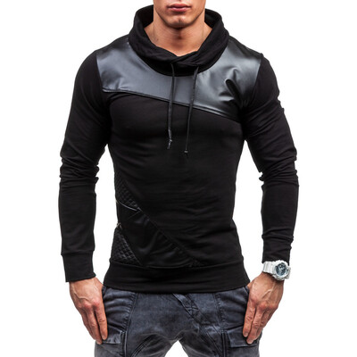 

geek new men's polo shirt grid color matching long sleeve slim