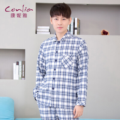 

Conlia Men's House Pajamas 2017 весна и лето новые с длинными рукавами брюки сундук костюм костюм индиго XL 631612306704