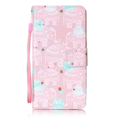 

Розовый слон дизайн PU кожа флип Обложка Кошелек Карты Чехол для Huawei Honor 5C