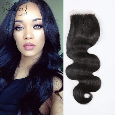 

New Arrival Lace Closure Indian Body Wave CCollege Hair 8a Indian Virgin Hair Closure Human Hair Closure With Bangs Free Shipping